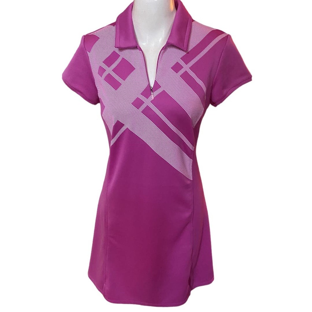 Adidas Golf Climacool Argyle Printed Dress Raspberry Size 4